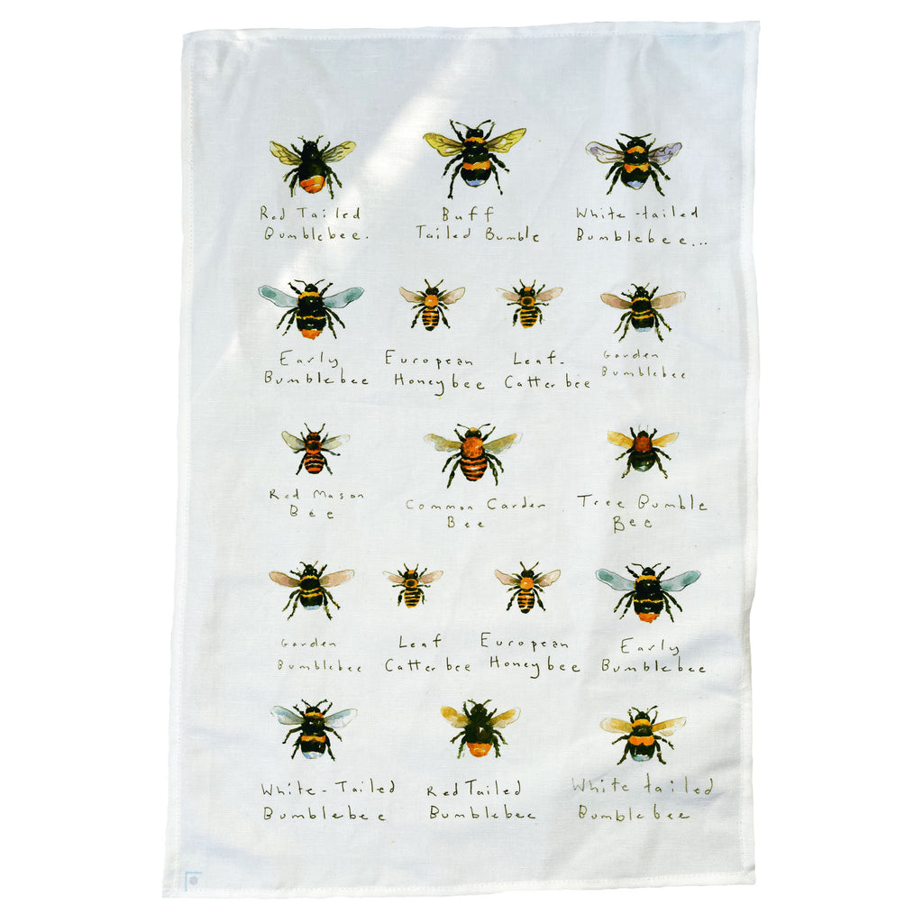 Bee Botanical Kitchen Towel, Bee Dish Towel, Decor Kitchen Towel